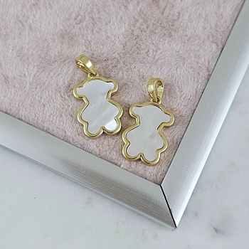 Подвеска Мишка с перламутром 19х12.6 мм позолота 14К (10182-З) купить с доставкой по России | Интернет-магазин Viva Beads