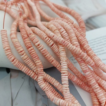 нить 29 см Диски из ракушки ок. 6 мм коралловый (5428-К) купить в Воронеже | Заказать в интернет-магазине Viva Beads
