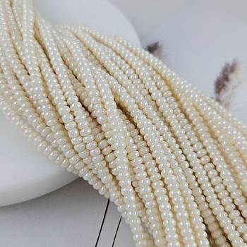 Нить 32 см Жемчуг Майорка 3х2 мм кремовый (6701) купить в Воронеже | Заказать в интернет-магазине Viva Beads
