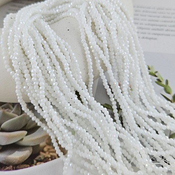 Нить 29 см Рондель граненый ок. 2.6x2.3 мм белый с блеском, хрустальное стекло (4779-БЕЛ) купить в Воронеже | Заказать в интернет-магазине Viva Beads
 Нить 29 см Рондель граненый ок. 2.6x2.3 мм белый с блеском, хрустальное стекло (4779-БЕЛ) купить в Воронеже | Заказать в интернет-магазине Viva Beads