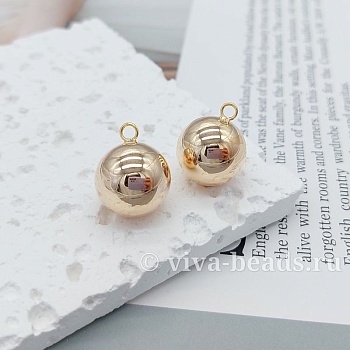 Подвеска Шар 15.5 мм позолота 14к (4384-15.5-З) купить с доставкой по России | Интернет-магазин Viva Beads