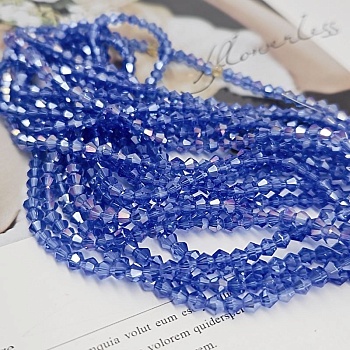 Нить 31 см Хрустальные бусины биконус 3.7х4.3 мм темно-васильковый АВ (8462-4-ТВАС) купить в Воронеже | Заказать в интернет-магазине Viva Beads
 Нить 31 см Хрустальные бусины биконус 3.7х4.3 мм темно-васильковый АВ (8462-4-ТВАС) купить в Воронеже | Заказать в интернет-магазине Viva Beads