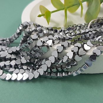 Нить 19 см Гематит / гематин / сердце 4x4x2 мм цвет платина (5467) купить в Воронеже | Заказать в интернет-магазине Viva Beads
