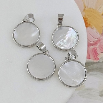 УЦЕНКА Подвеска кулон круглый с перламутром 14.6 мм родиевое покрытие (10139-Р-УЦ)