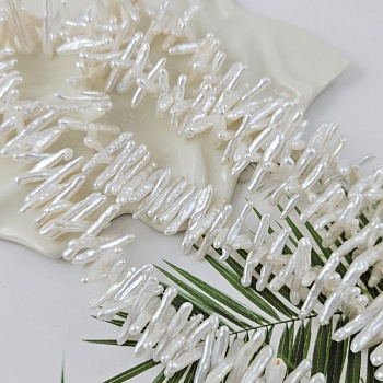 5 шт. Жемчуг натуральный барокко 17-22х2-4 мм палочки , АА белый (1006) купить в #REGION_P# | Заказать в интернет-магазине Viva Beads
