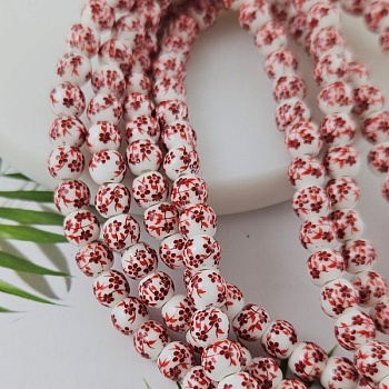 Нить 16 см Бусина с цветами 6 мм красный, керамика (9945-6) купить в Воронеже | Заказать в интернет-магазине Viva Beads
 Нить 16 см Бусина с цветами 6 мм красный, керамика (9945-6) купить в Воронеже | Заказать в интернет-магазине Viva Beads