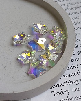 Подвеска Звезда 13.5x13.5x8 мм Crystal АВ, хрустальное стекло (6448-З) купить в Воронеже | Заказать в интернет-магазине Viva Beads
 Подвеска Звезда 13.5x13.5x8 мм Crystal АВ, хрустальное стекло (6448-З) купить в Воронеже | Заказать в интернет-магазине Viva Beads