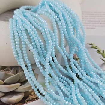 Нить 37 см Рондель граненый ок. 3x2.5 мм светло-голубой с блеском, хрустальное стекло (4779-СВГОЛ) купить в Воронеже | Заказать в интернет-магазине Viva Beads
 Нить 37 см Рондель граненый ок. 3x2.5 мм светло-голубой с блеском, хрустальное стекло (4779-СВГОЛ) купить в Воронеже | Заказать в интернет-магазине Viva Beads