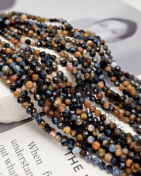 Нить 19 см Питерсит 3 мм граненая бусина (8366-3) купить в Воронеже | Заказать в интернет-магазине Viva Beads
