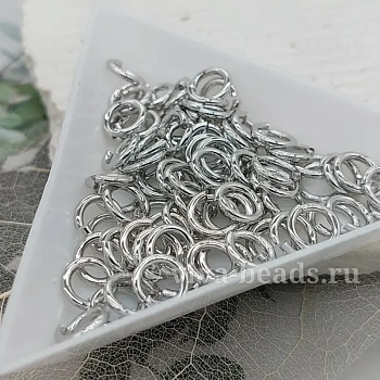 1 шт. Колечки соединительные 9х1.2 мм родиевое покр. (6764-Р) соединительные колечки и кольца-коннекторы купить с доставкой по России | Интернет-магазин Viva Beads