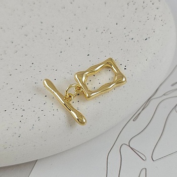 Замок тоггл прямоугольный, кольцо 15.6х10 мм позолота 14К (9484-З) замок для украшений купить с доставкой по России | Интернет-магазин Viva Beads