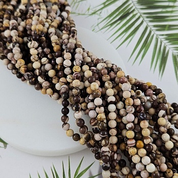 Нить 38 см Яшма зебровая ок. 4.5 мм бусины гладкий шар (9934-4) купить в Воронеже | Заказать в интернет-магазине Viva Beads
