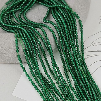 Нить 18 см Фианиты 2 мм граненые бусины, изумрудный (6717-ИЗ) купить в Воронеже | Заказать в интернет-магазине Viva Beads
