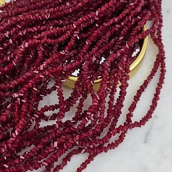 Нить 29 см Бусина хрустальная крошка ок. 4x3x3 мм бордовый (7338-4-БОРДО) купить с доставкой по России | Интернет-магазин Viva Beads