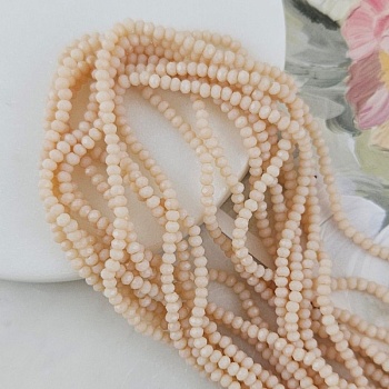 Нить 31 см Рондель граненый 2.7x2 мм бежевый, хрустальное стекло (5433-БЕЖ) купить с доставкой по России | Интернет-магазин Viva Beads