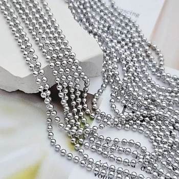 50 см Цепь шариковая 2 мм родиевое покрытие (8670-Р) купить в Воронеже | Заказать в интернет-магазине Viva Beads
