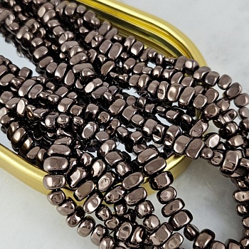 Нить 39 см Гематит, гематин 6-8х4-4.5 мм бусины свободной формы, цвет коричневый (6791-КОР) для бижутерии купить с доставкой по России | Интернет‑магазин Viva Beads