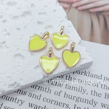 Подвеска Сердце 14.8x10 мм эмаль, позолота 14к (7170-ЗСАЛ) купить с доставкой по России | Интернет-магазин Viva Beads