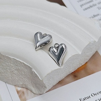 Подвеска Сердце 12.4x9.8x3.8 мм родиевое покрытие (8434-10-Р) купить с доставкой по России | Интернет-магазин Viva Beads