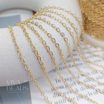 50 см Цепь 2.5 мм / толщина / позолота (6441-З) купить в Воронеже | Заказать в интернет-магазине Viva Beads

