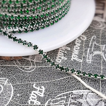 50 см Стразовая цепь SS4 1.5 мм изумруд (3976) купить в Воронеже | Заказать в интернет-магазине Viva Beads

