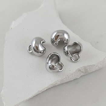 УЦЕНКА 1 шт. Концевик зажимной 8.7х5.2 мм для шарика 4 - 4.5 мм, родиевое покрытие (10112-Р-УЦ)