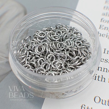 10 шт. Колечки соединительные 4х0.8 мм родиевое покр. (7590-Р) соединительные колечки и кольца-коннекторы купить с доставкой по России | Интернет-магазин Viva Beads