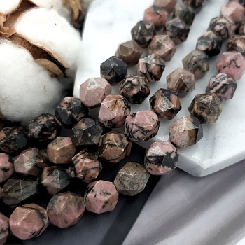 Родонит натуральный 9-10x9 мм граненая бусина (4803) купить в Воронеже | Заказать в интернет-магазине Viva Beads
