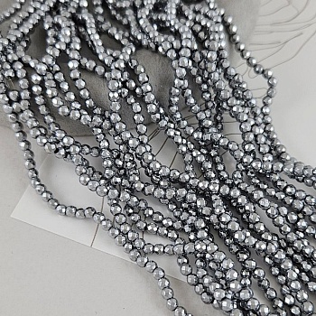 Нить 40 см Гематит, гематин 3 мм граненая бусина, цвет платина (5147-П)	 купить в Воронеже | Заказать в интернет-магазине Viva Beads
