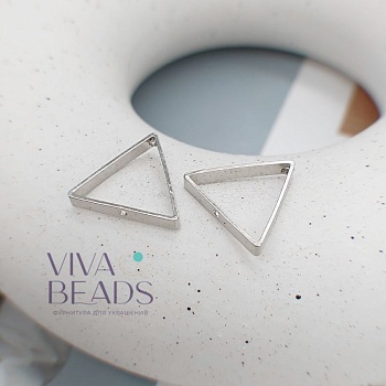 Рамка для бусин треуг. 15.5x17x0.5 мм платина (3378-П) купить в Воронеже | Заказать в интернет-магазине Viva Beads
