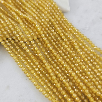 Нить 18 см Фианиты 3 мм круглые граненые бусины, желтый (5472-Ж) купить с доставкой по России | Интернет-магазин Viva Beads