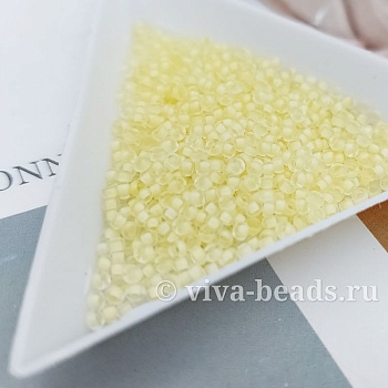 7 гр. Бисер японский MIYUKI размер 11 Semi-Frosted Yellow Lined Crystal, 2x1.3 мм (7316-RR1921) купить с доставкой по России | Интернет-магазин Viva Beads