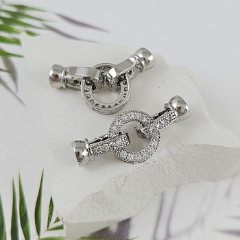 Замок с карабинами 28 мм с фианитами, родиевое покрытие (9978-Р) купить в Воронеже | Заказать в интернет-магазине Viva Beads
