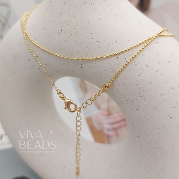 Цепочка с замком готовая 45 см позолота (7578-З)