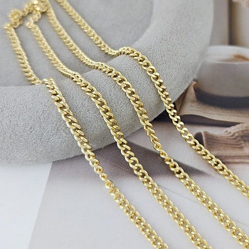 50 см Цепь 3 мм / толщина / позолота (6195/3-З) купить в Воронеже | Заказать в интернет-магазине Viva Beads
