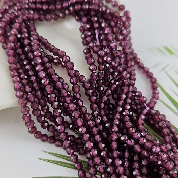 Нить 39 см Гранат натуральный ок. 3 мм граненые бусины (5600) для бижутерии купить с доставкой по России | Интернет‑магазин Viva Beads