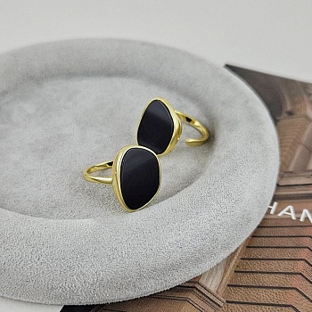 Кольцо Фри форм свободный размер керамика, позолота 14К (9399-З) Кольцо Фри форм свободный размер керамика, позолота 14К (9399-З)