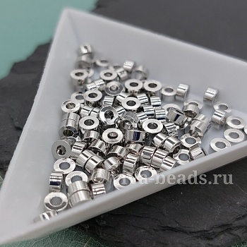 1 шт. Бусина /разделитель/ 4х2 мм родиевое покр. (6599-Р) купить в Воронеже | Заказать в интернет-магазине Viva Beads
