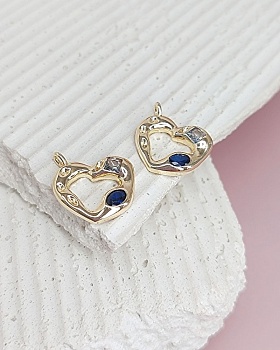 Подвеска Сердце 17x14.3 мм с фианитами, позолота (8181-З) купить с доставкой по России | Интернет-магазин Viva Beads