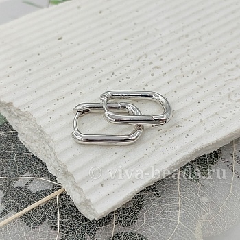 Швензы конго, кольца, бублики 19х3 мм родиевое покр. (6751-Р)