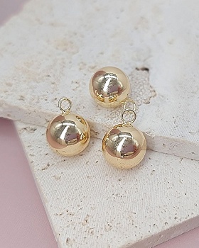 Подвеска Шар 12 мм позолота 14к (4384-12-З) купить с доставкой по России | Интернет-магазин Viva Beads