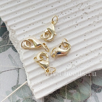 Замочки лобстеры 12 мм с колечками позолота 14к (6678-12-З) купить в Воронеже | Заказать в интернет-магазине Viva Beads
 Замочки лобстеры 12 мм с колечками позолота 14к (6678-12-З) купить в Воронеже | Заказать в интернет-магазине Viva Beads