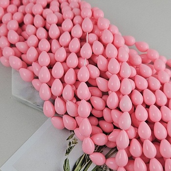 Нить 40 см Жемчуг майорка ок. 9х13 мм бусина гладкая капля, розовый (9742-РОЗ) купить в Воронеже | Заказать в интернет-магазине Viva Beads
 Нить 40 см Жемчуг майорка ок. 9х13 мм бусина гладкая капля, розовый (9742-РОЗ) купить в Воронеже | Заказать в интернет-магазине Viva Beads