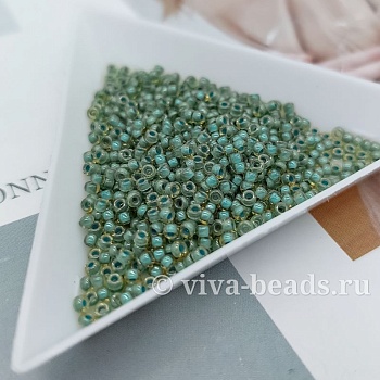 7 гр. Бисер японский MIYUKI размер 11 Turquoise Lined Light Topaz Luster, 2x1.3 мм (7316-RR374) купить с доставкой по России | Интернет-магазин Viva Beads