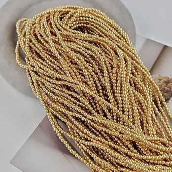 Нить 40 см Гематит, гематин бусины 3.2 мм шар цвет классическое золото (9333-3) купить в Воронеже | Заказать в интернет-магазине Viva Beads
 Нить 40 см Гематит, гематин бусины 3.2 мм шар цвет классическое золото (9333-3) купить в Воронеже | Заказать в интернет-магазине Viva Beads