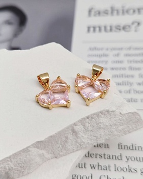 Подвеска Сердце 12 мм с фианитами, светло-розовый, позолота (8338-СРЗ) купить с доставкой по России | Интернет-магазин Viva Beads