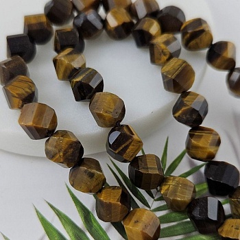 5 шт. Тигровый глаз бусины ок. 9-10 мм с витыми гранями (9947-ТГ) для бижутерии купить с доставкой по России | Интернет‑магазин Viva Beads