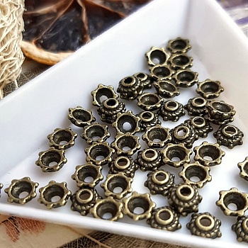 20 шт. Шапочки для бусин 5х2 мм под бронзу (3626) купить в #REGION_P# | Заказать в интернет-магазине Viva Beads
