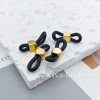 Пара Коннектор для очков 20х5 мм силиконовый черный (7247-Ч) купить с доставкой по России | Интернет-магазин Viva Beads