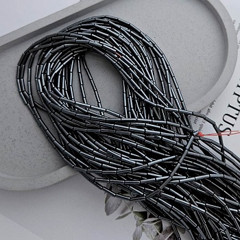 Нить 40 см Гематит / имитация / ок. 8х2 мм, трубочка, цвет черный (7155-Ч) купить в Воронеже | Заказать в интернет-магазине Viva Beads
